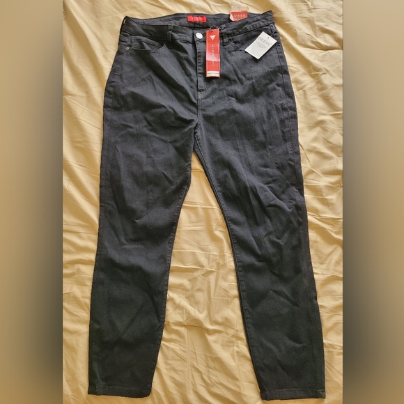 Guess Pants - Guess Simmone Super High Rise Skinny Jeans, womens, Black size 34